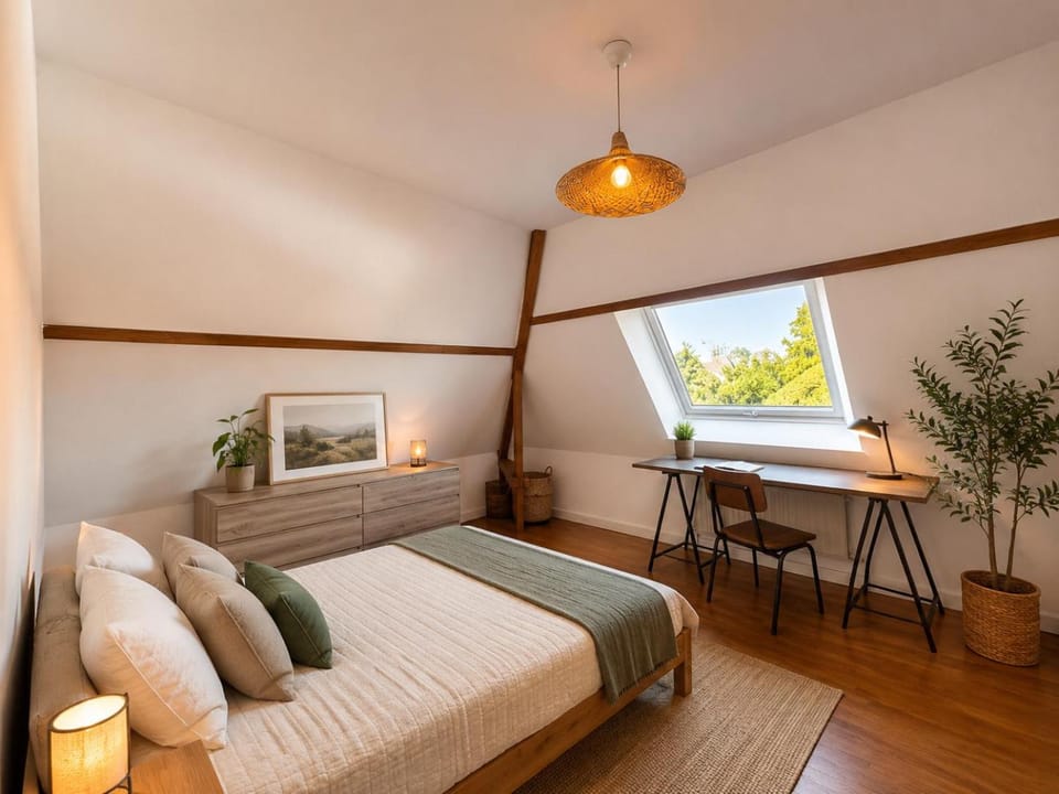 Photo of the whole room, Bedroom