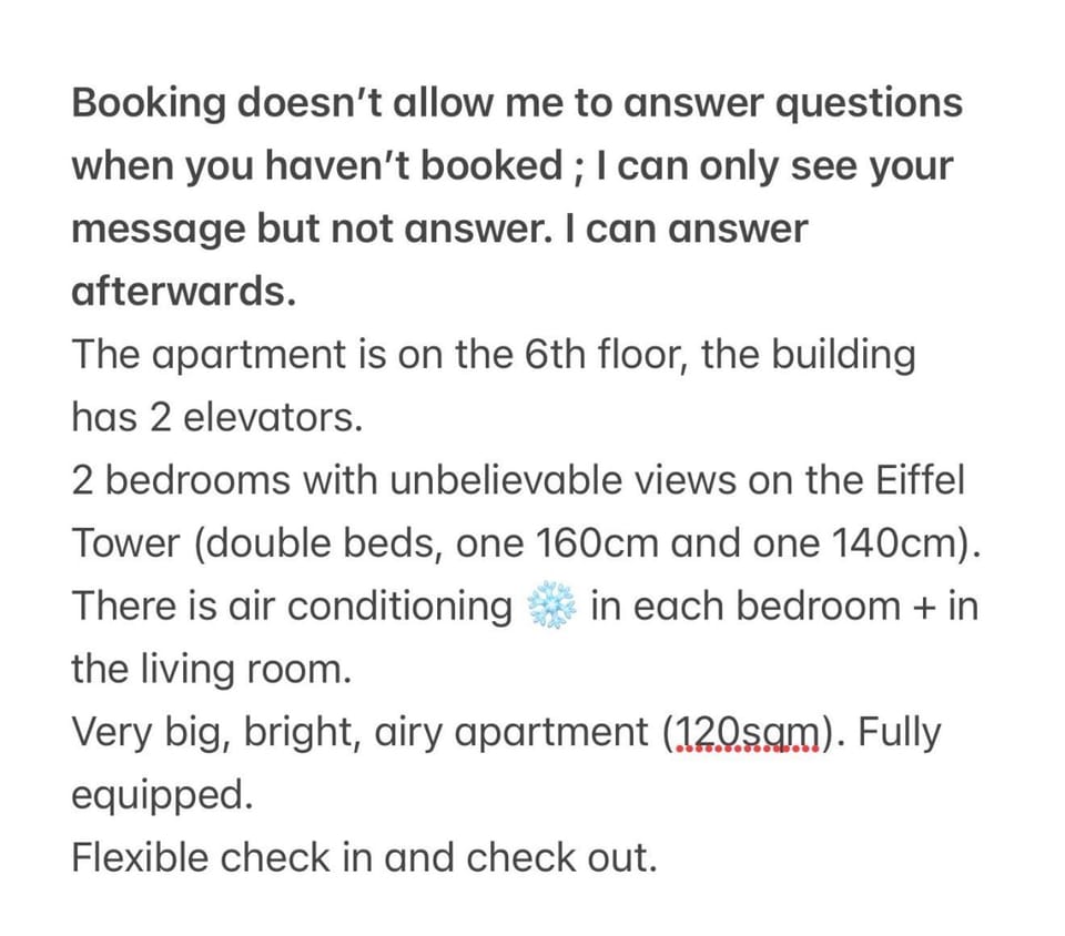 Best view of Paris -Eiffel Tower Apartment in Paris