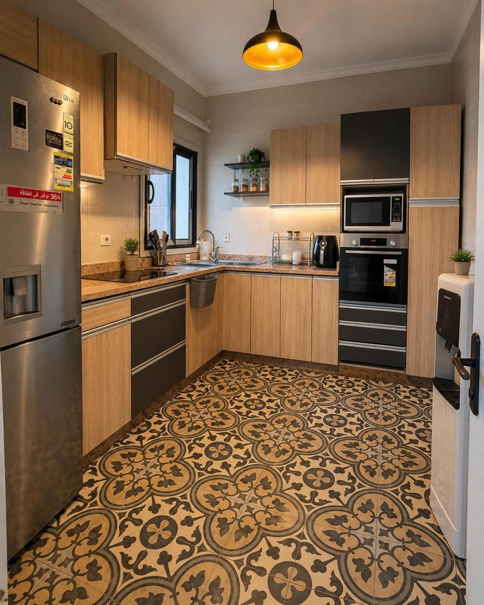 Kitchen or kitchenette, dishwasher, oven, stove