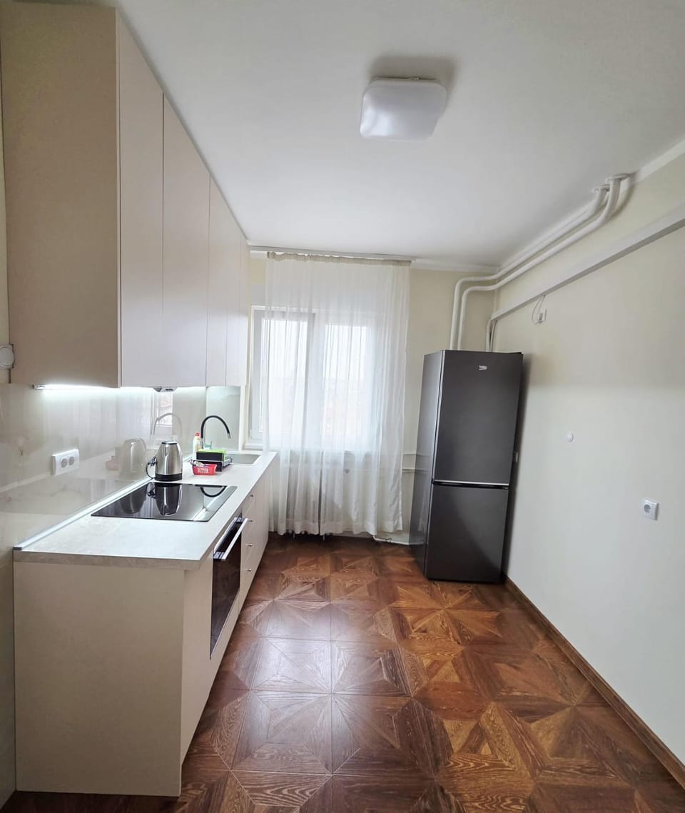 Kitchen or kitchenette, stove, kitchen