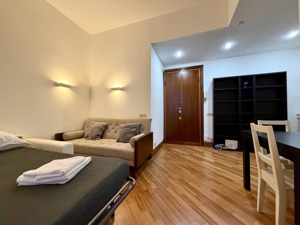 Bed, TV and multimedia, Living room, Photo of the whole room, Seating area, Bedroom, towels