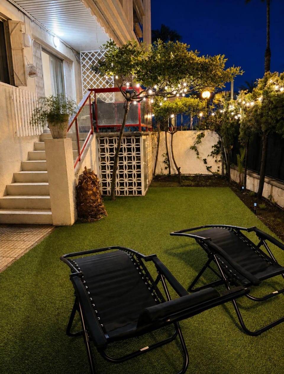 Night, Garden, View (from property/room), Balcony/Terrace, Garden view