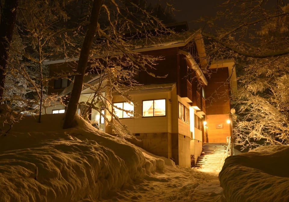 Property building, Night, Winter