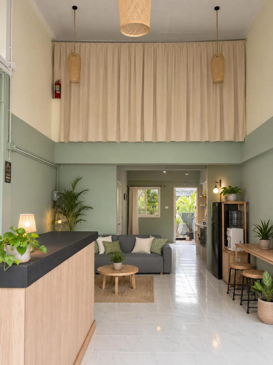 Kitchen or kitchenette, Living room, Dining area