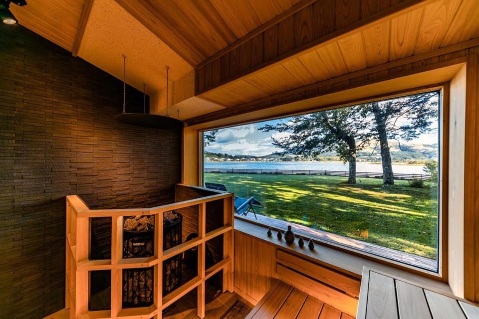 Natural landscape, Sauna, Lake view
