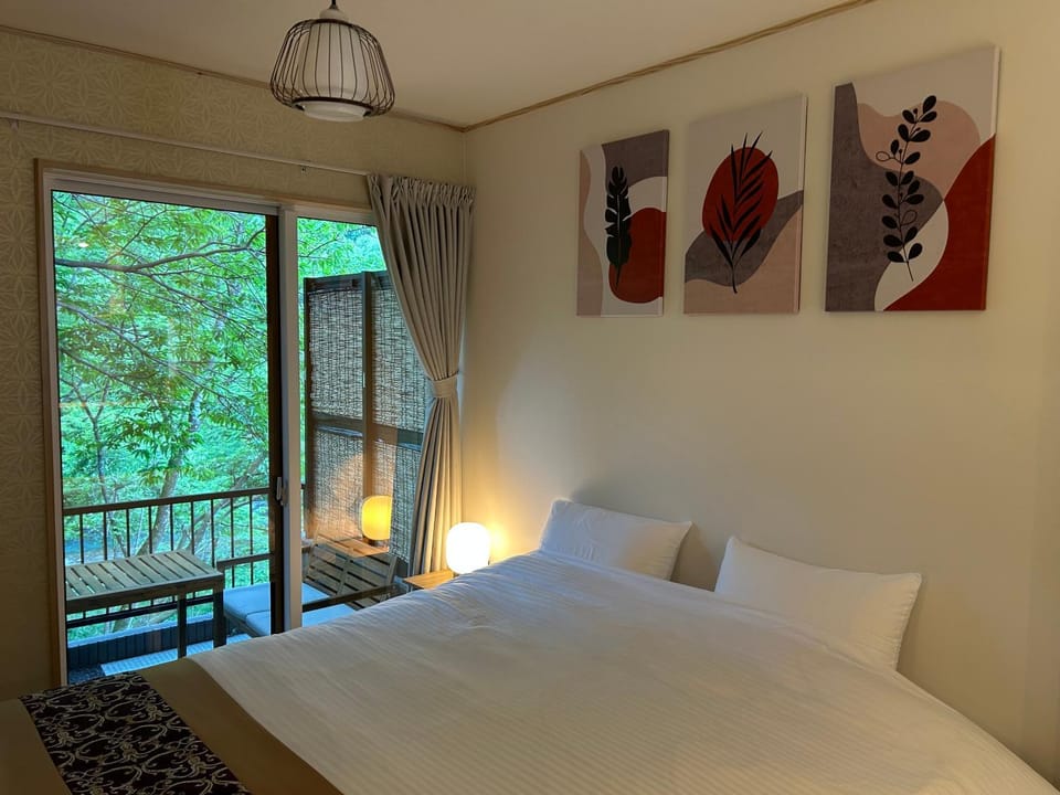 Bed, Decorative detail, Bedroom, River view