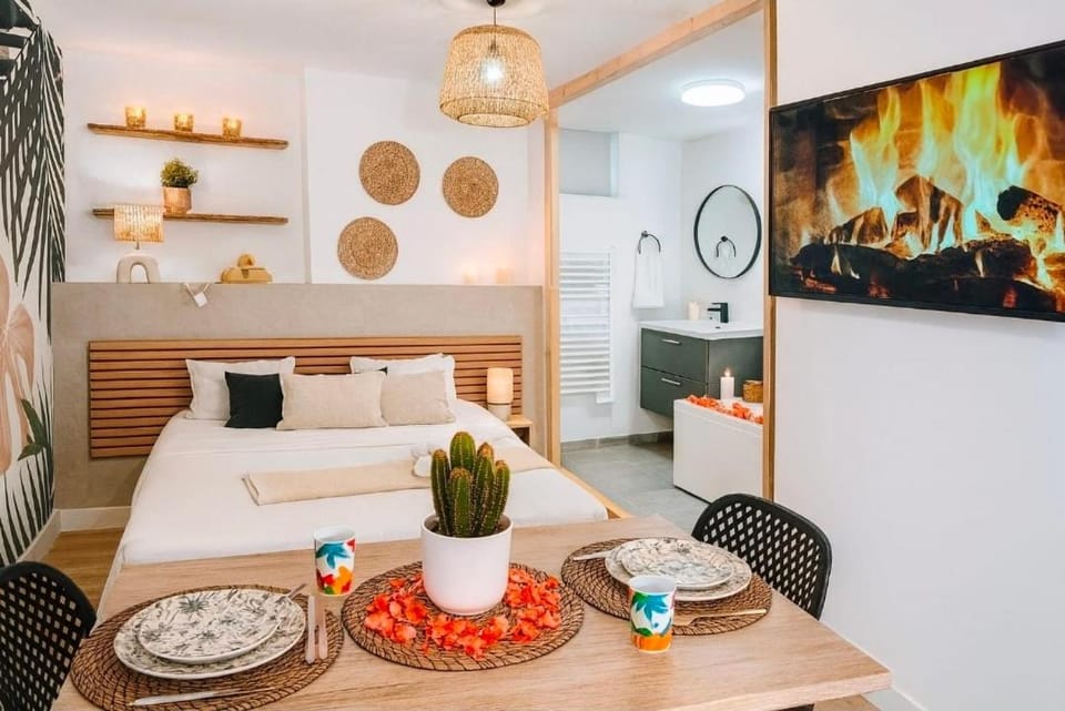 Suite Tropicale avec baignoire balnéo Saint-Étienne Apartment in Saint-Étienne