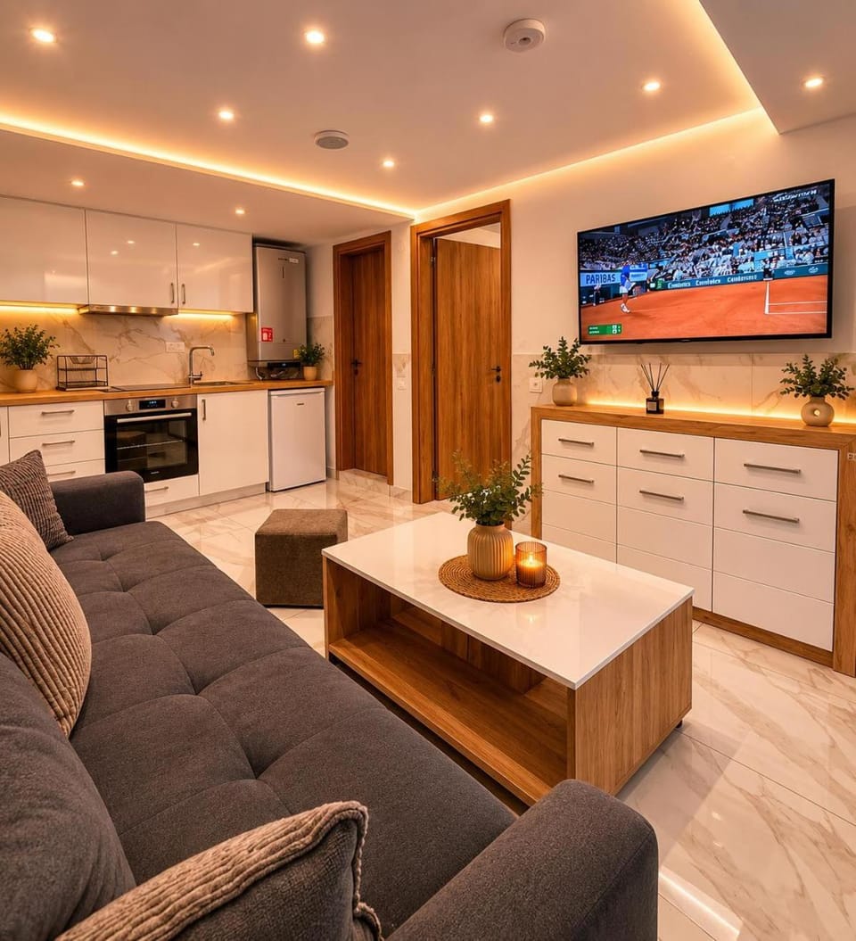 Living room, kitchen
