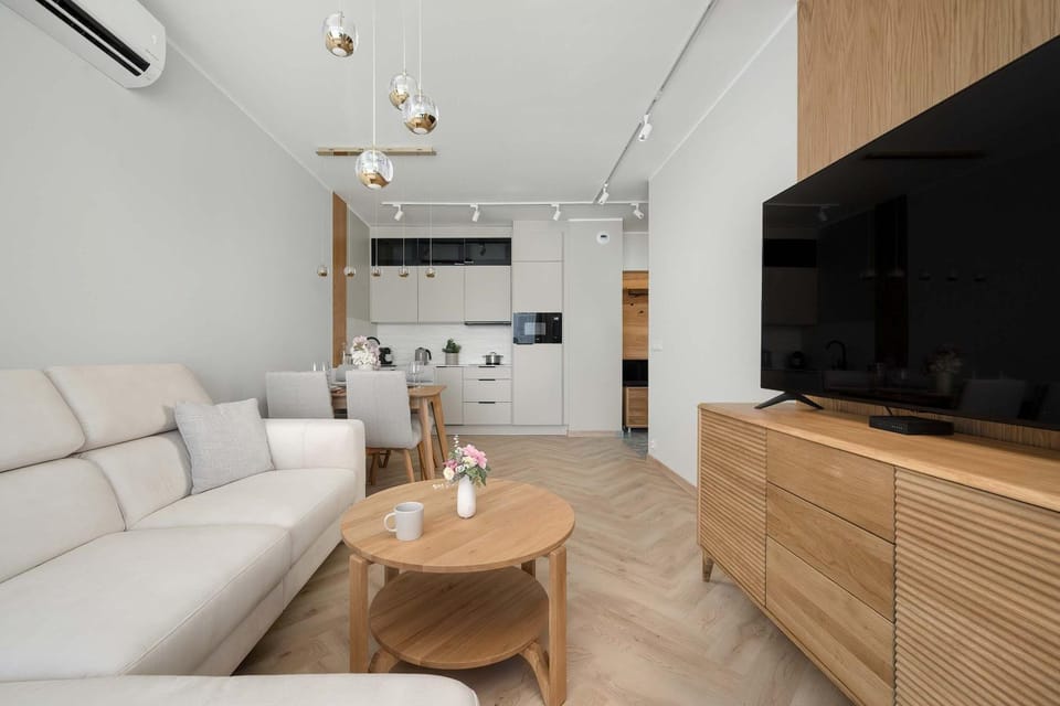 TV and multimedia, Kitchen or kitchenette, Living room, Seating area, Dining area, stove, air conditioner