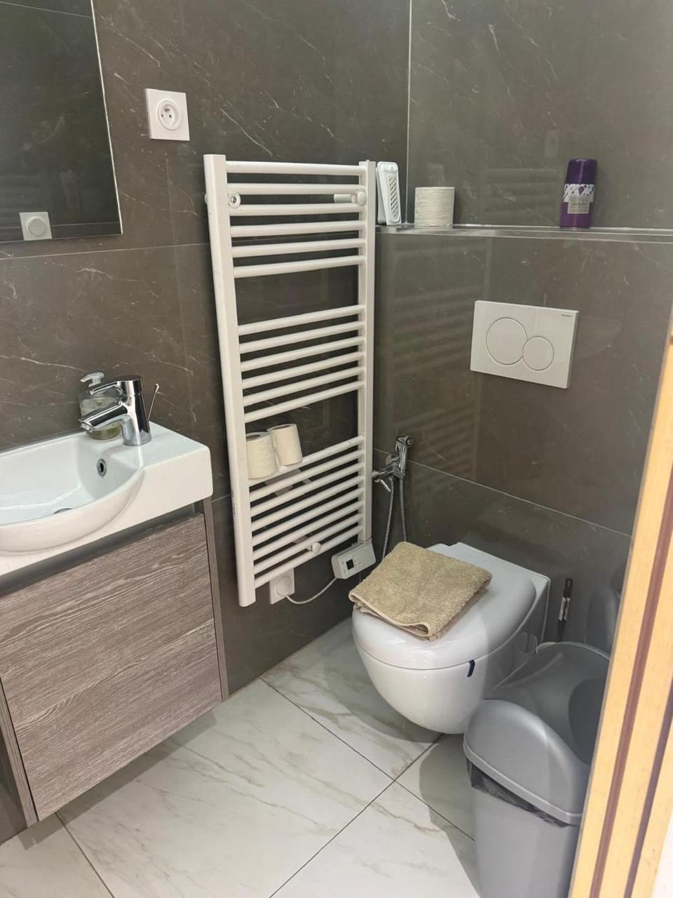 Toilet, Bathroom, bidet, towels