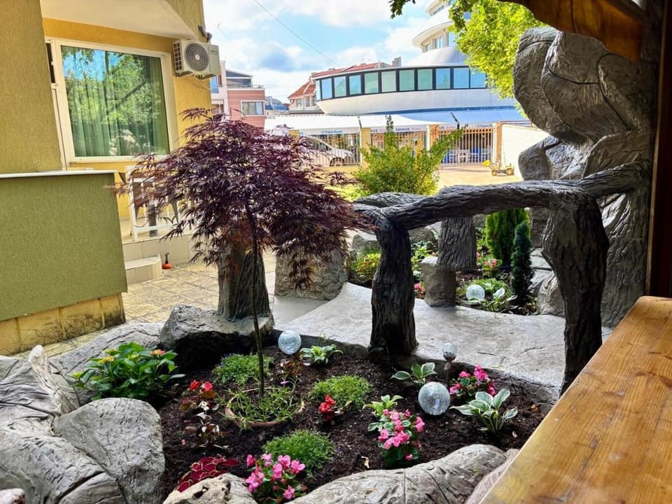 Patio, On site, Garden view