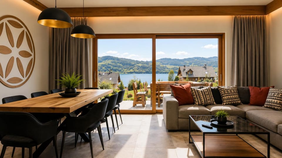Natural landscape, Seating area, Dining area, Lake view, Mountain view