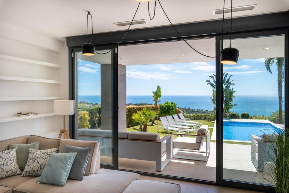 Living room, Pool view, Swimming pool