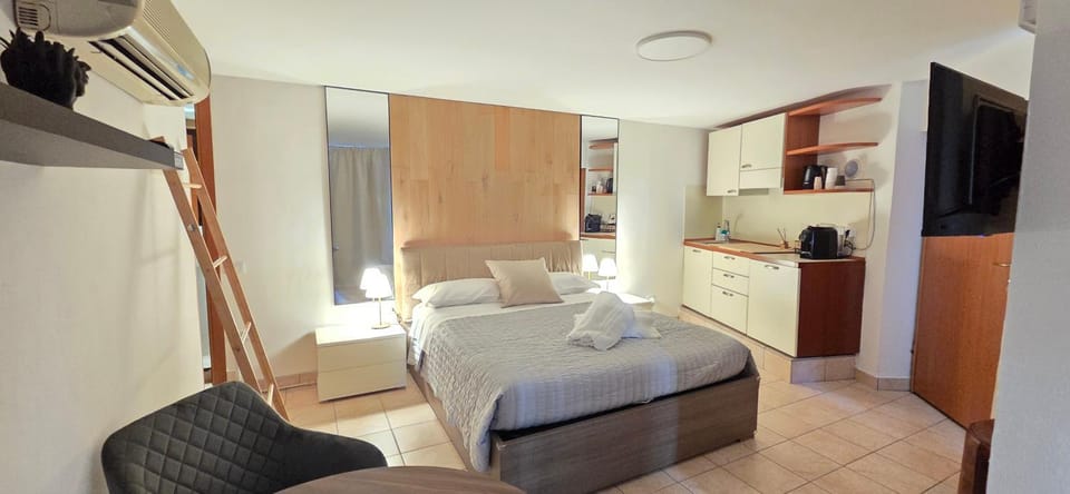 Bed, TV and multimedia, Kitchen or kitchenette, minibar, stove, towels