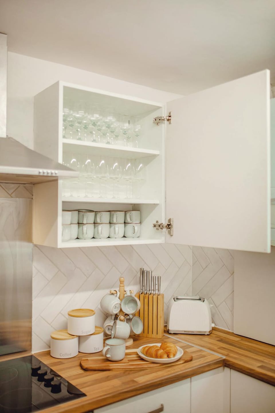 Kitchen or kitchenette, toaster