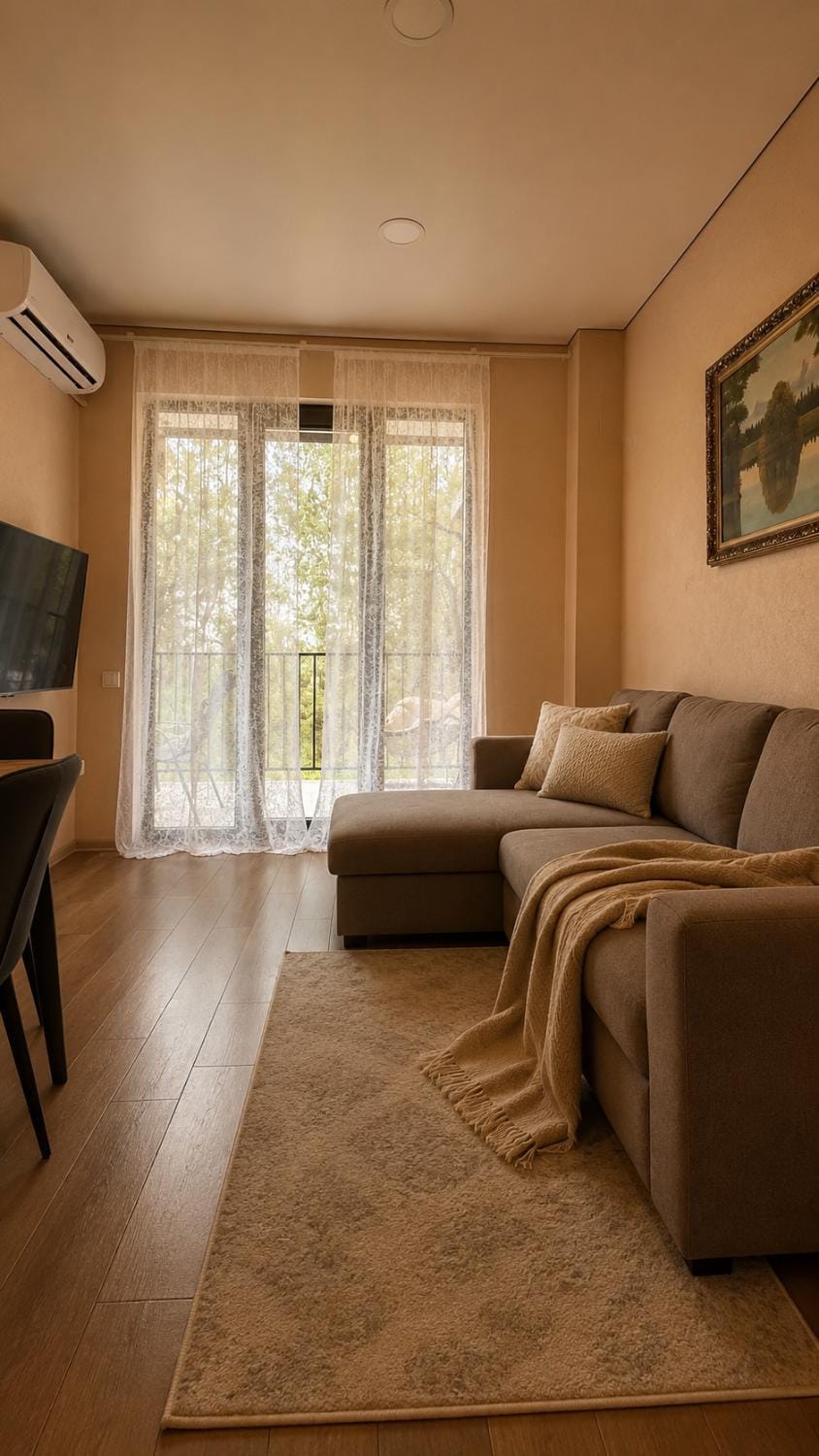TV and multimedia, Living room, Seating area, air conditioner