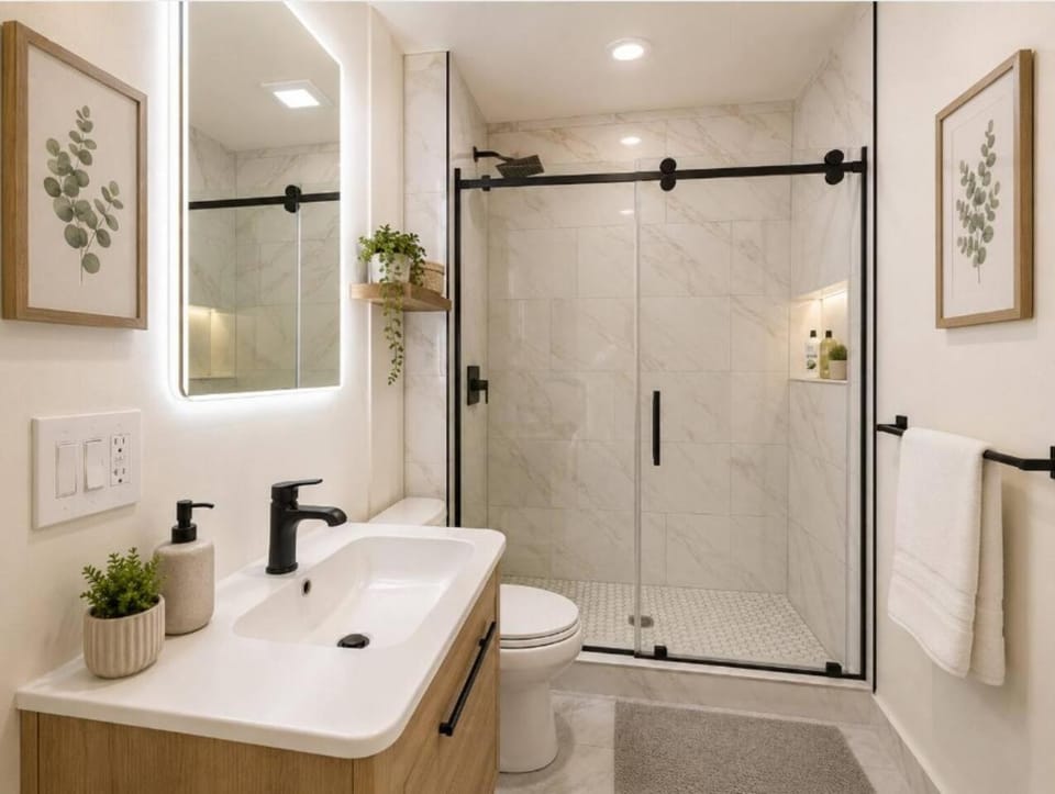 Shower, Toilet, Bathroom, towels