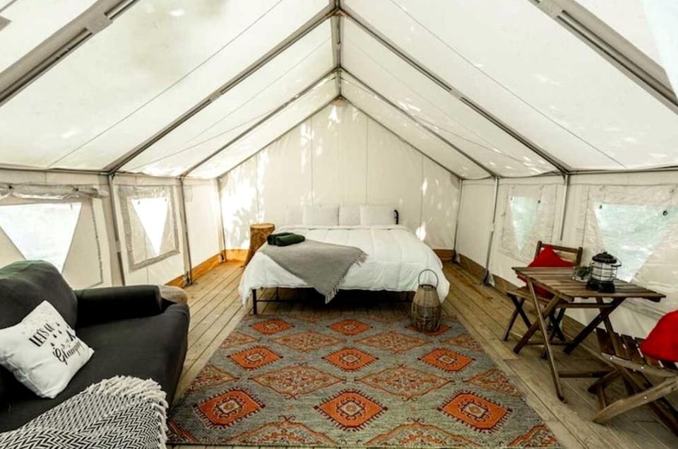 Secluded Safari Tent Getaway: Glamp in Style in Broadalbin, New York Luxury tent in Great Sacandaga Lake