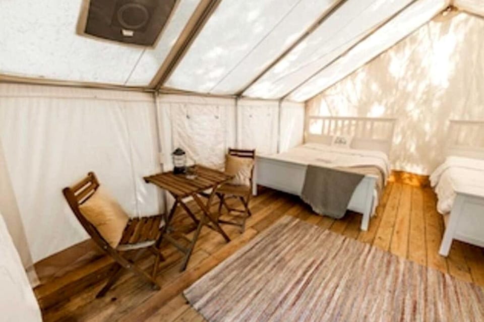 Eco Glamping Hideaway Family Owned Boutique Retreat Off Grid Living in Broadalbin, New York Luxury tent in Great Sacandaga Lake