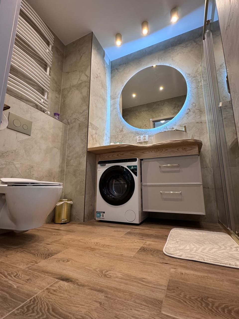 Shower, Bathroom, washing machine, dryer