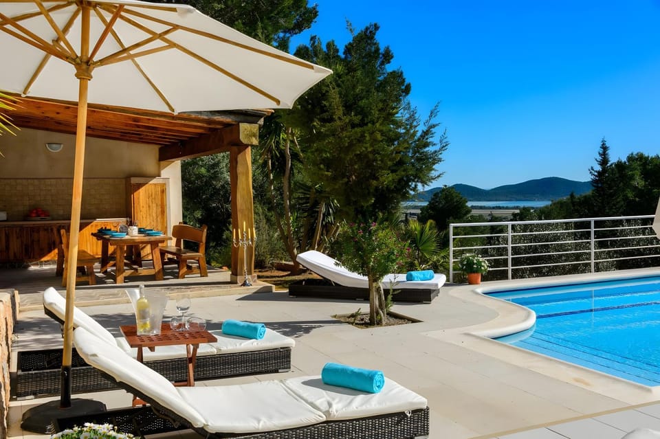 Property building, Living room, Swimming pool