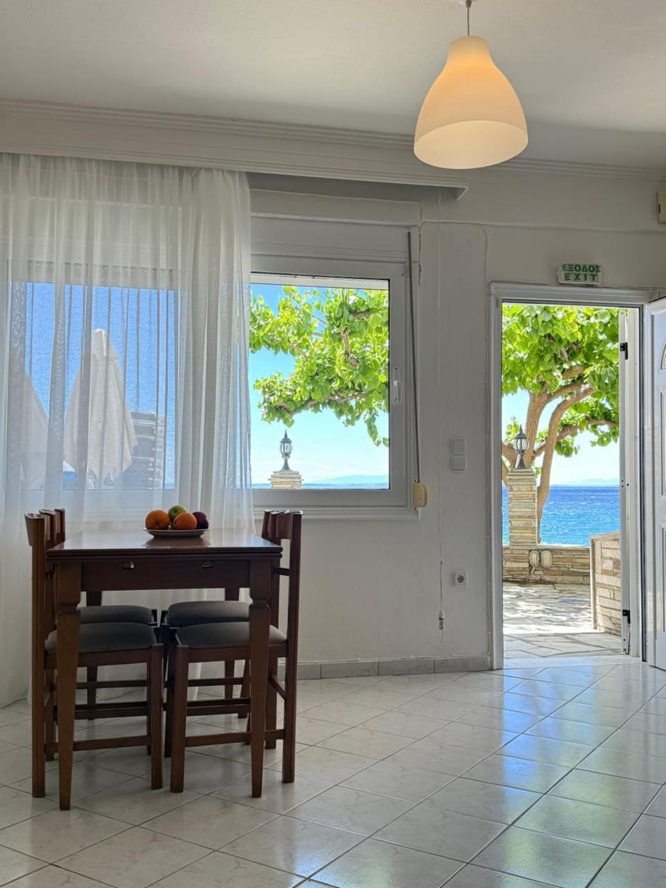 Patio, Natural landscape, Dining area, Sea view