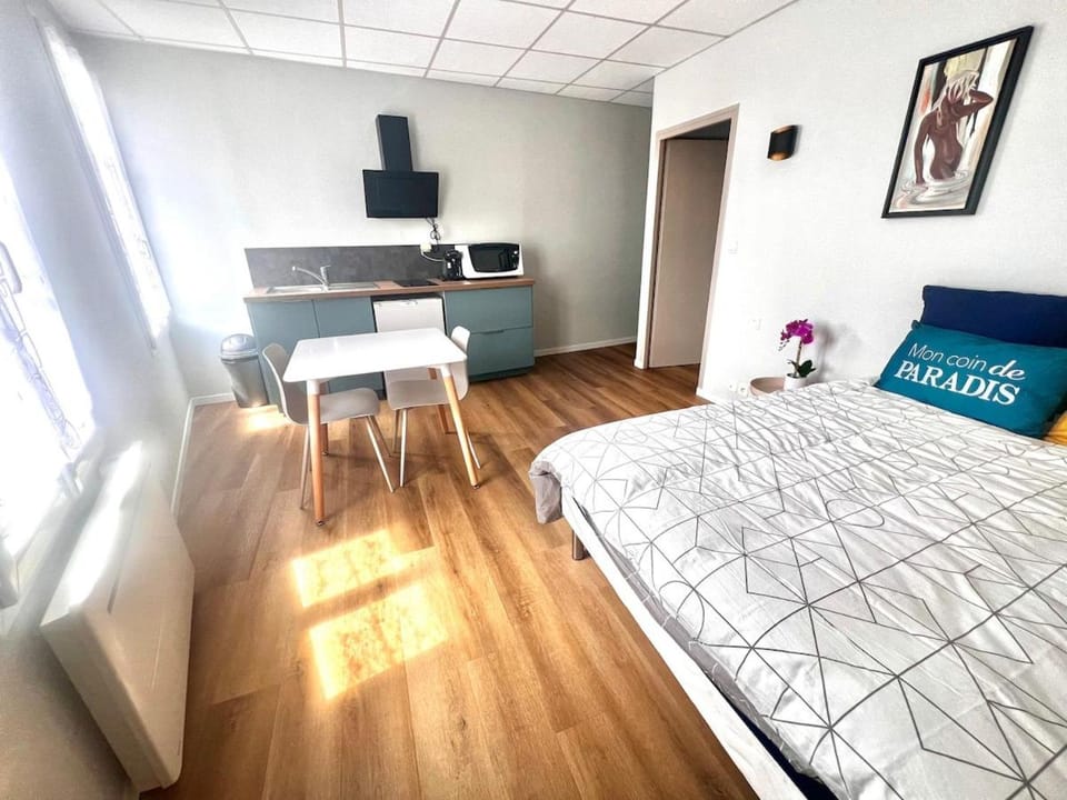 Bed, Kitchen or kitchenette, Photo of the whole room, Bedroom