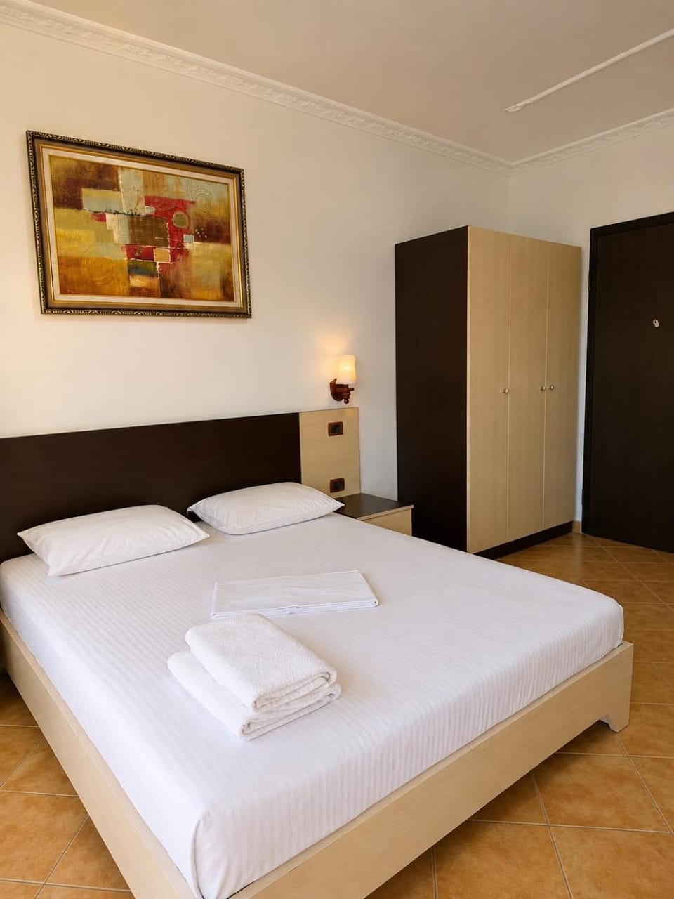 Bed, Photo of the whole room, Bedroom, towels, wardrobe