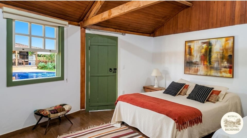Bed, Bedroom, Pool view