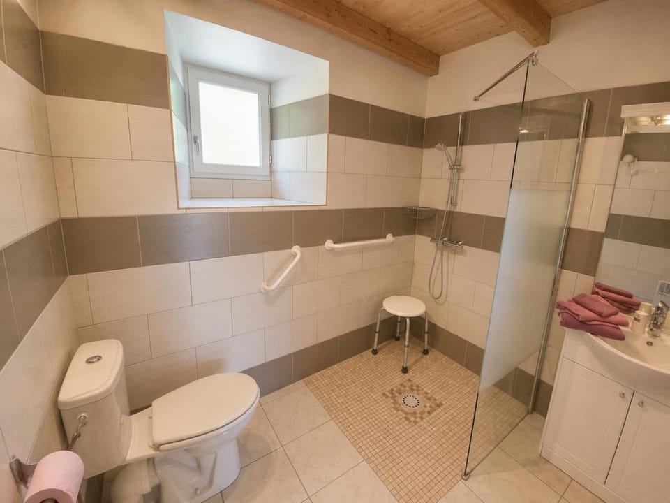 Shower, Toilet, Bathroom, towels, acessibility