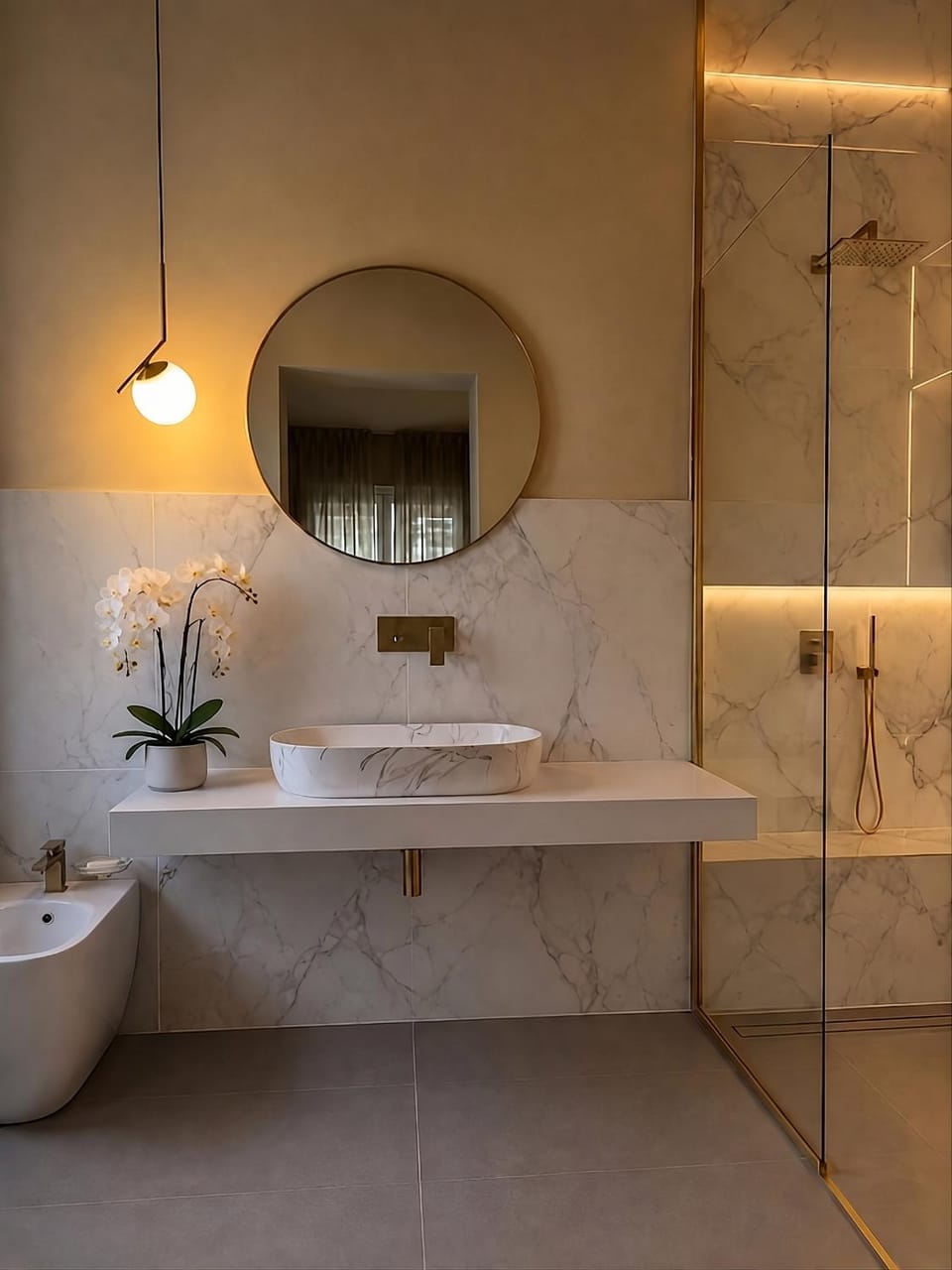 Shower, Bathroom, Decorative detail, Decorative detail, bidet, bidet, heating, heating, internet, internet, air conditioner, air conditioner