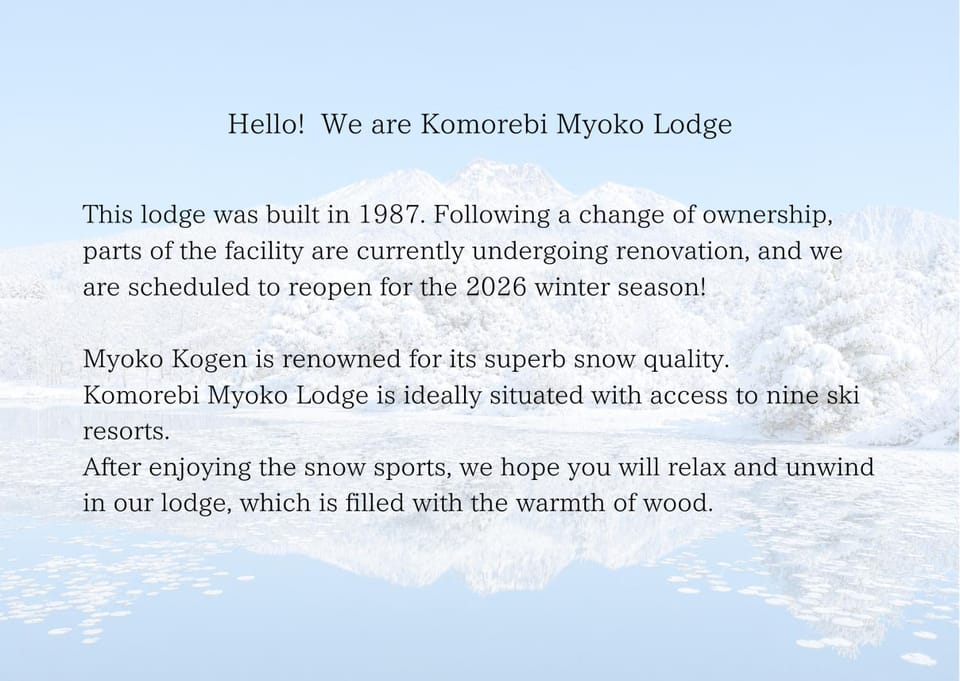 Komorebi Myoko Lodge Nature lodge in Nagano Prefecture