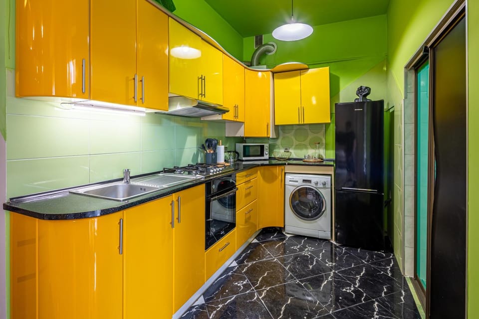 Kitchen or kitchenette, oven, pet friendly, stove, washing machine