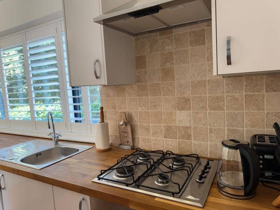 Coffee/tea facilities, Kitchen or kitchenette, dishwasher, stove, toaster