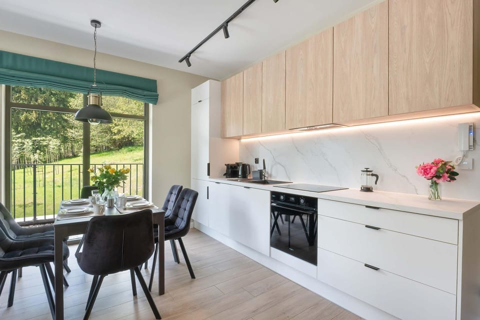 Kitchen or kitchenette, Dining area, stove