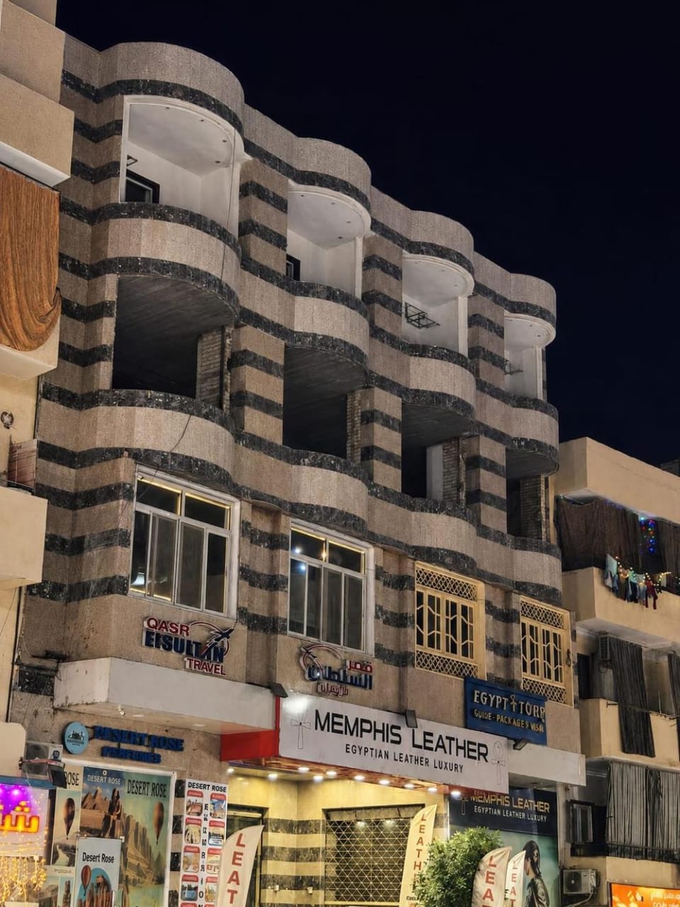 Property building, Night, City view, Location