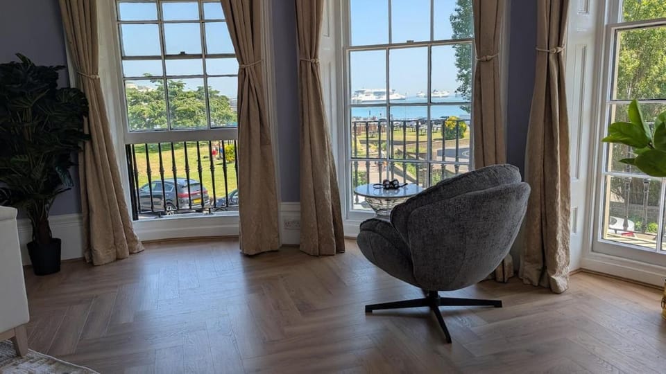 Living room, Seating area, Sea view