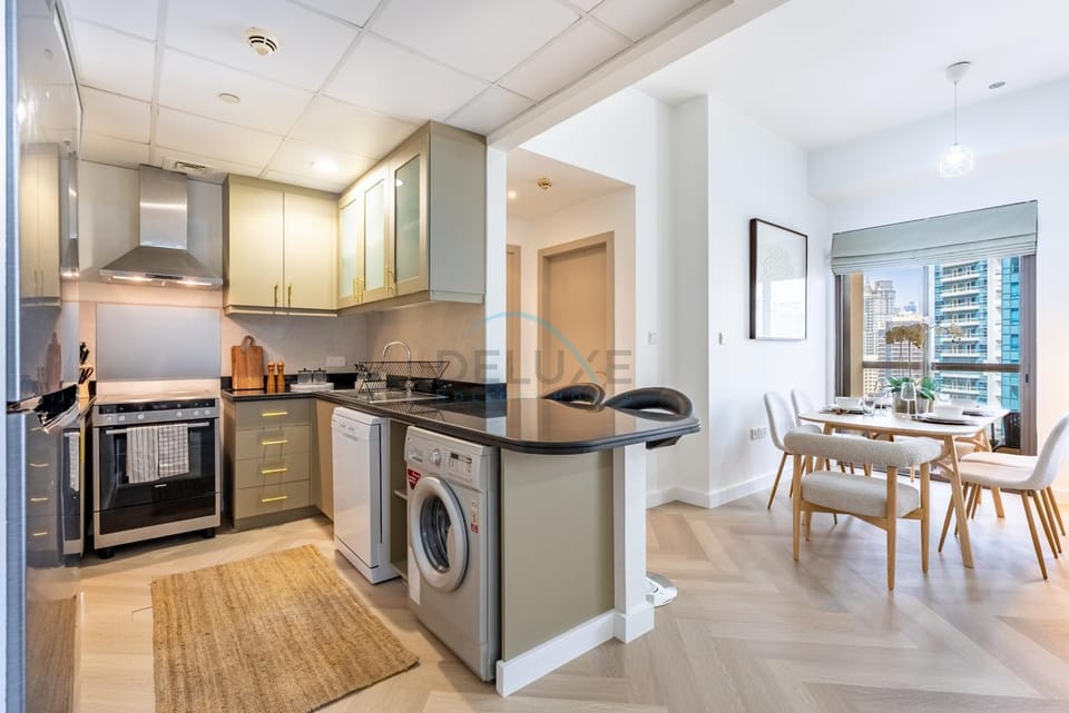 Dining area, dishwasher, oven, stove, washing machine, kitchen