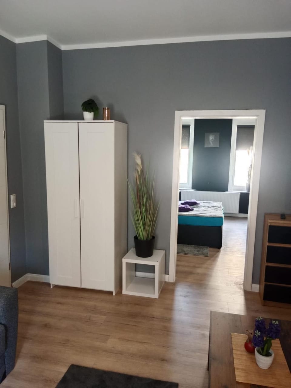 Photo of the whole room, wardrobe