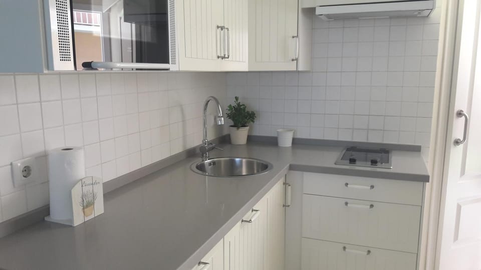 Kitchen or kitchenette, minibar, stove
