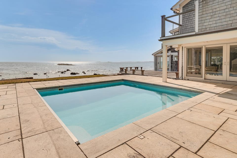 Luxe 5,600-Sq-Ft Estate Waterfront + Pool House in Old Saybrook