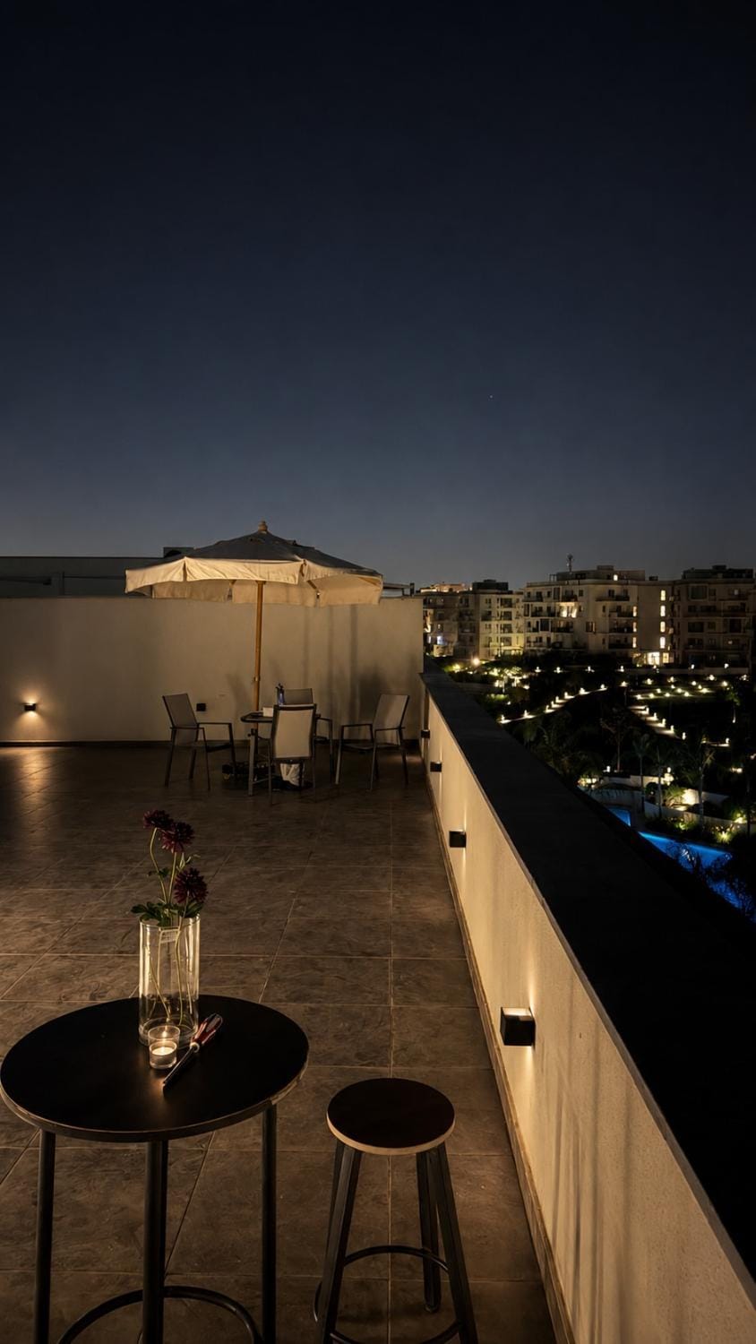 Luxury Rooftop Studio Sodic Villette AUC Apartment in New Cairo City