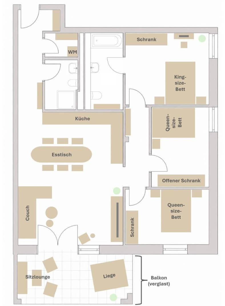 Luxuriöses 4-Zimmer Apartment mit Sommerbalkon in Top-Lage I Küche I Netflix I Kostenloser Parkplatz I 105 m2 Apartment in Wiesbaden