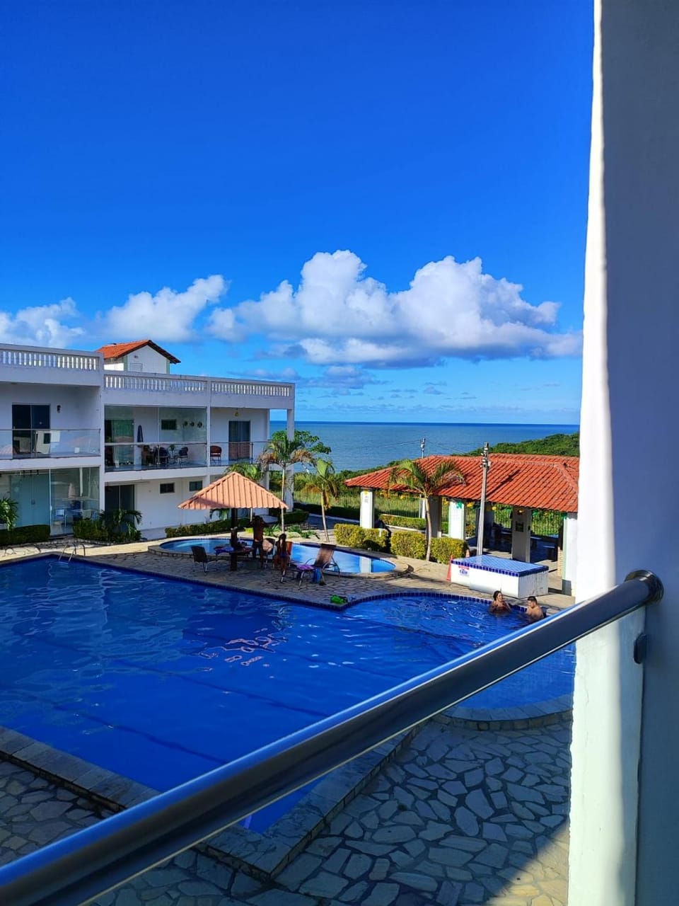 View (from property/room), Balcony/Terrace, Pool view, Sea view, Swimming pool