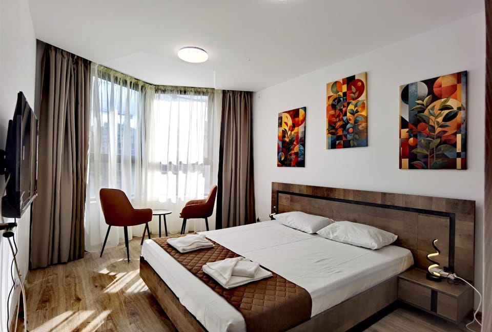 Bed, Bedroom, Sea view