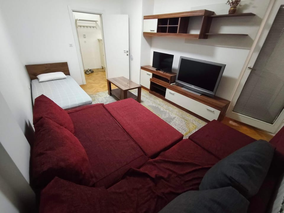 Bed, TV and multimedia, Living room, Photo of the whole room, Seating area, Bedroom