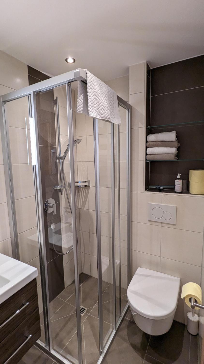 Shower, Toilet, Bathroom, towels