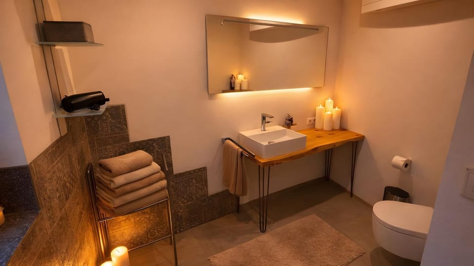 Bathroom, Living room