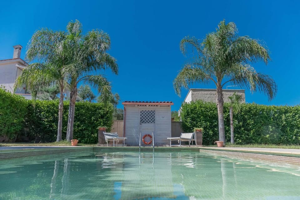 Property building, Spring, Day, Natural landscape, Garden, Garden view, Pool view, Swimming pool, sunbed
