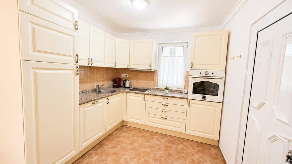 Kitchen or kitchenette, dishwasher, stove